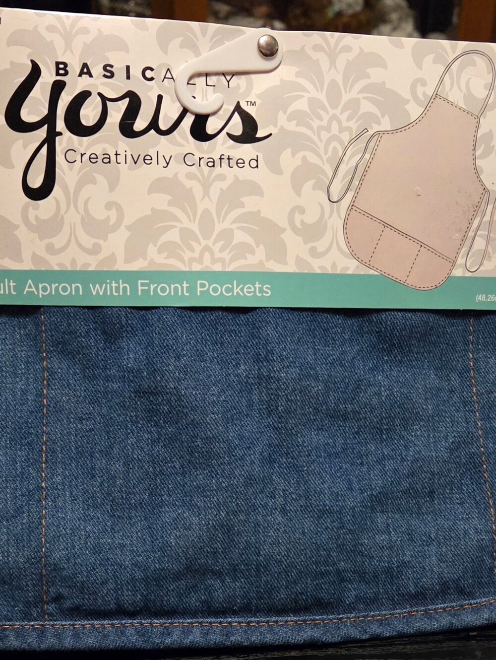 Basically Yours Adult Denim Apron With Front Pockets NWT 100% Cotton